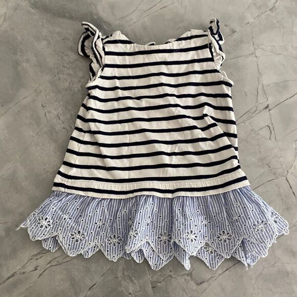 Gap stripe dress with eyelet detail 3-6M - Picture 1 of 3